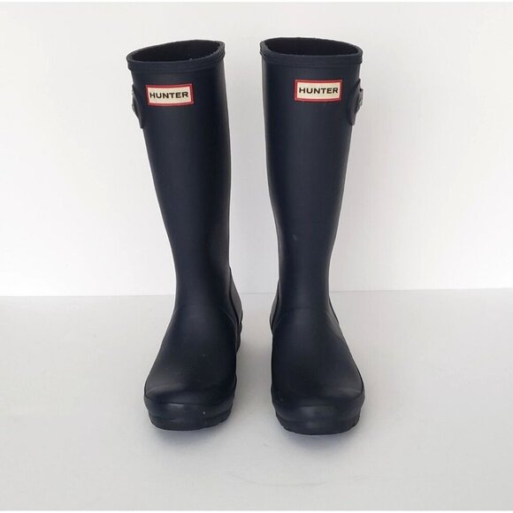 HUNTER Original Kids Classic Waterproof Tall Wellie Rain Boots Navy Blue - Picture 12 of 13